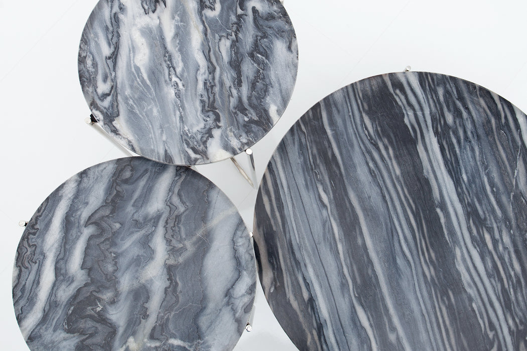 Couchtisch Rega grau Marmor silber