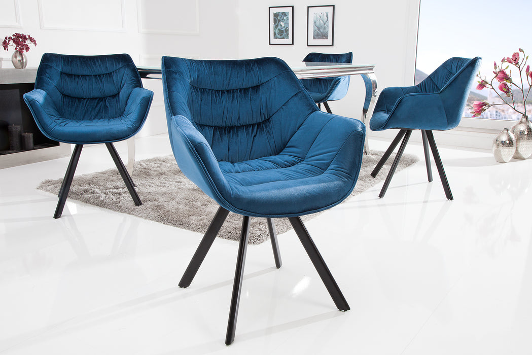 Stuhl The Nordic Comfort Samt blau