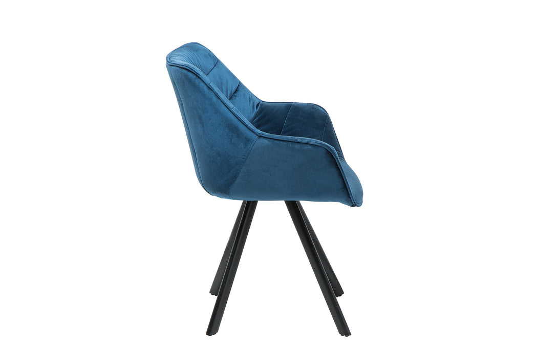Stuhl The Nordic Comfort Samt blau