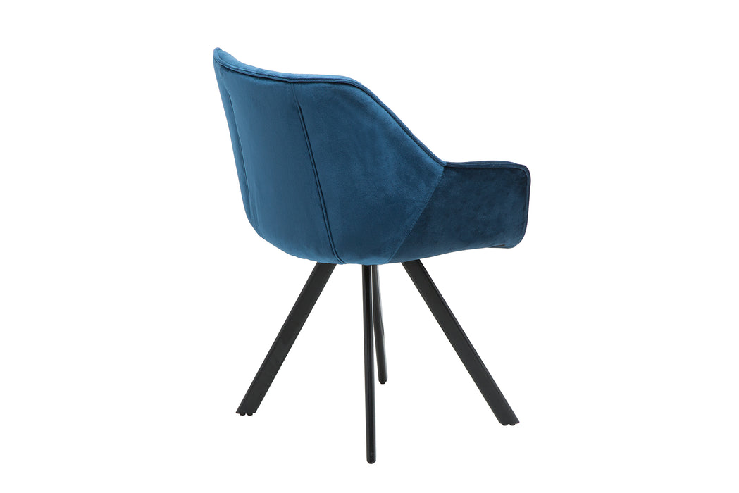 Stuhl The Nordic Comfort Samt blau