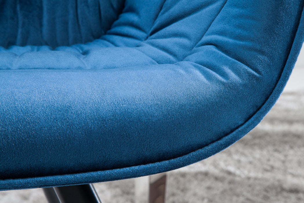 Stuhl The Nordic Comfort Samt blau