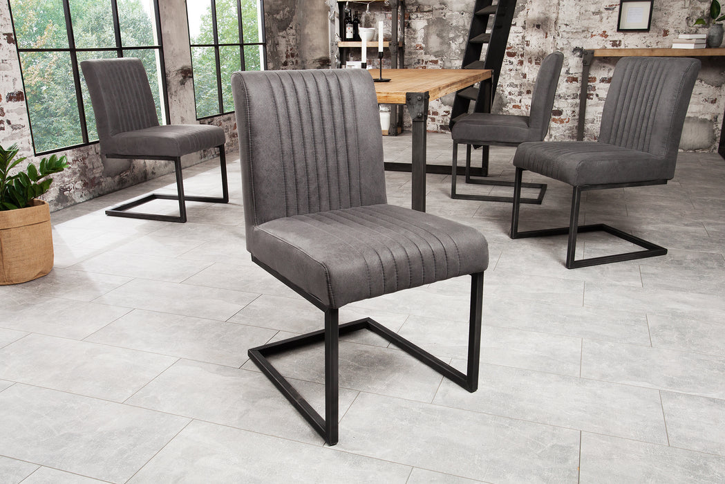 Freischwinger Grand Hudson Vintage Grau Eisen