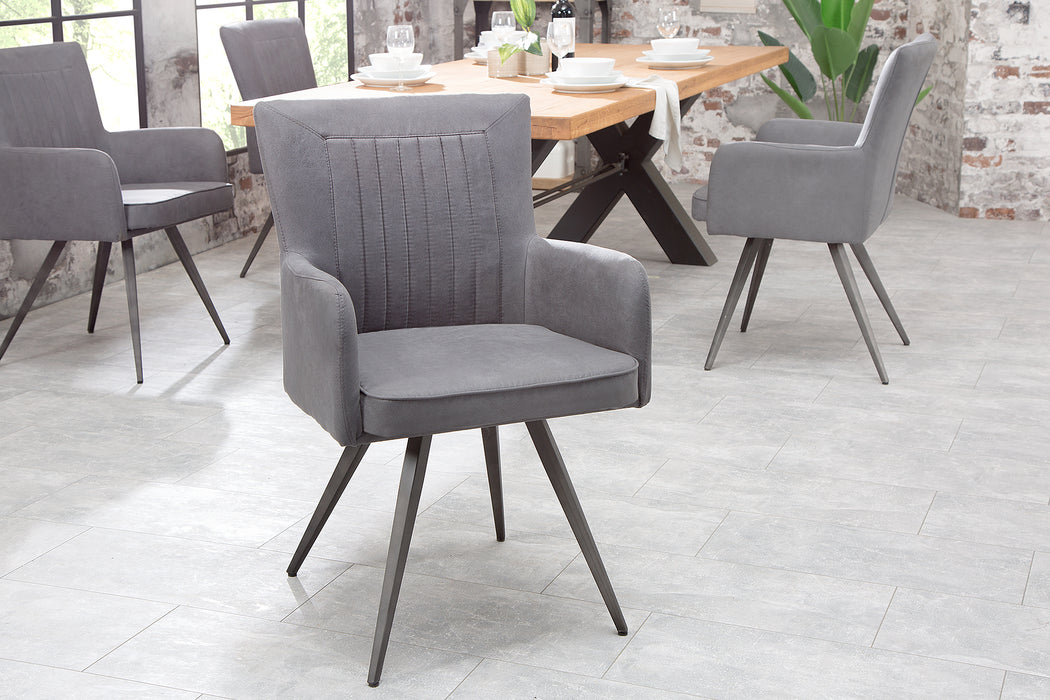 Stuhl Coupe vintage grau Federkern