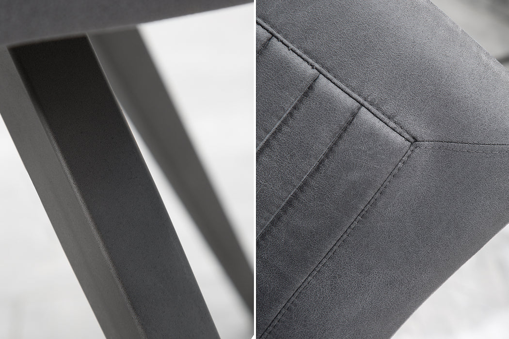 Stuhl Coupe vintage grau Federkern