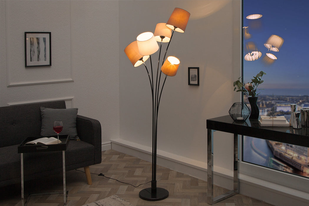 Stehleuchte Elegant weiss beige braun