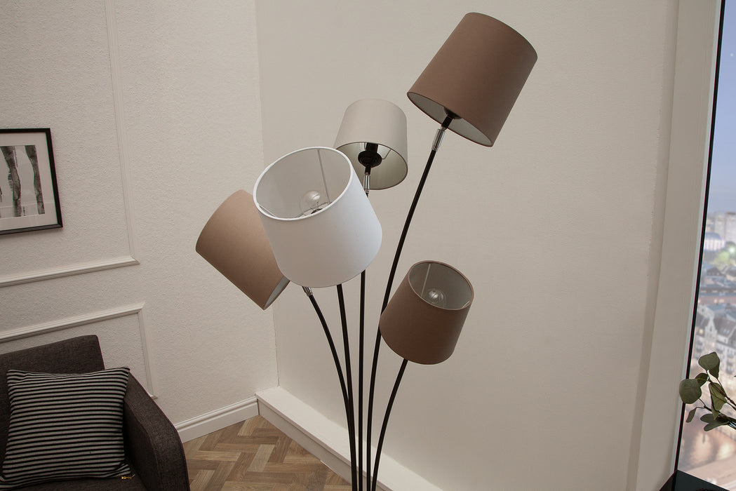 Stehleuchte Elegant weiss beige braun