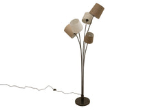 Stehleuchte Elegant weiss beige braun Leinen Marmorfuss