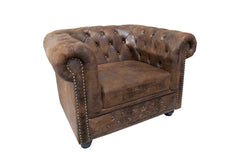 Sessel Chesterfield braun Antik Look