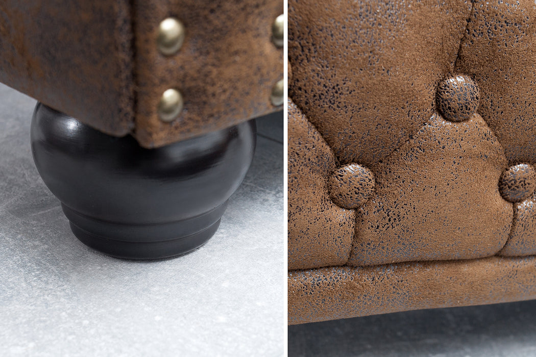 Sofa Chesterfield 2er Braun Antik Look