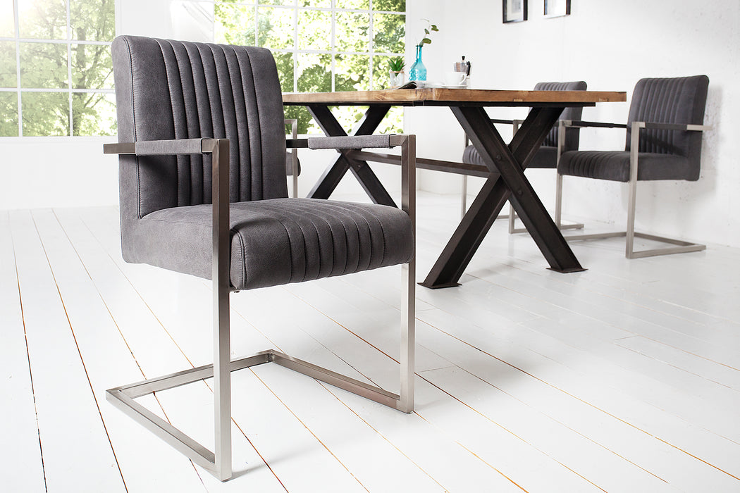 Freischwinger Grand Hudson Vintage Grau Arml.