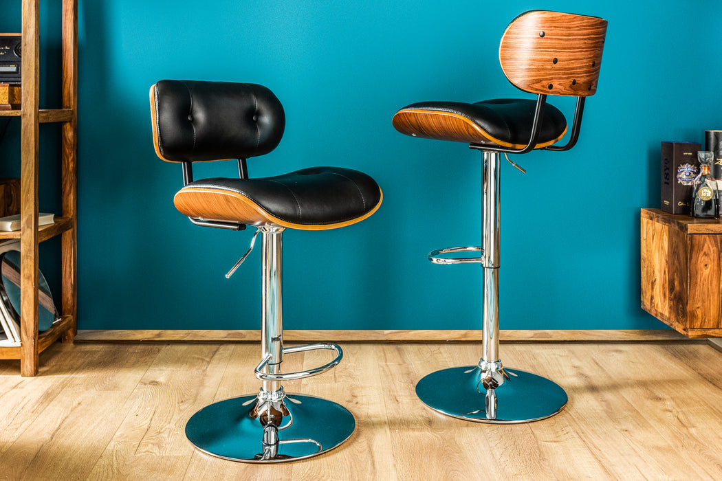 Barhocker Elegante 115cm schwarz Walnuss
