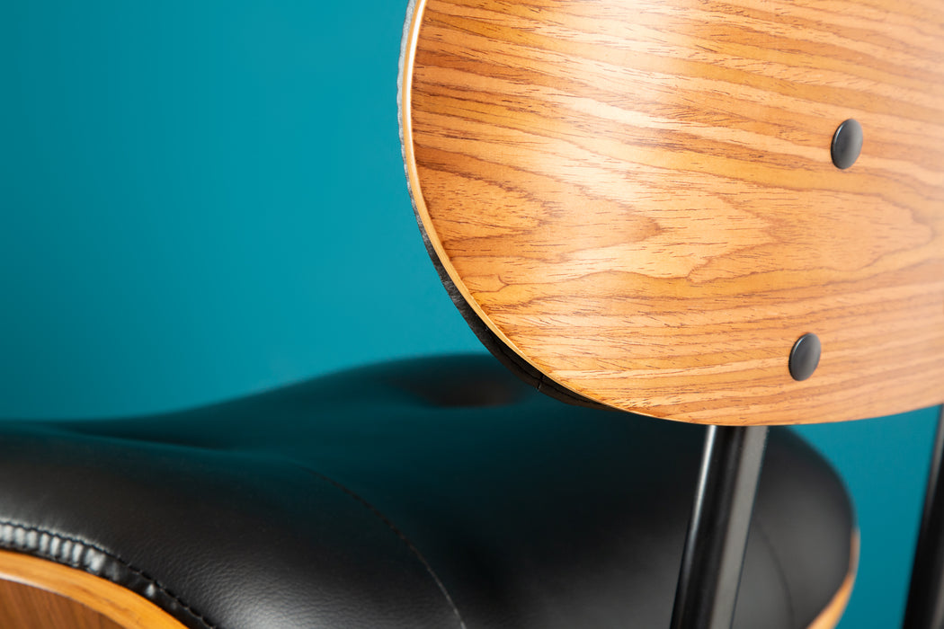 Barhocker Elegante 115cm schwarz Walnuss