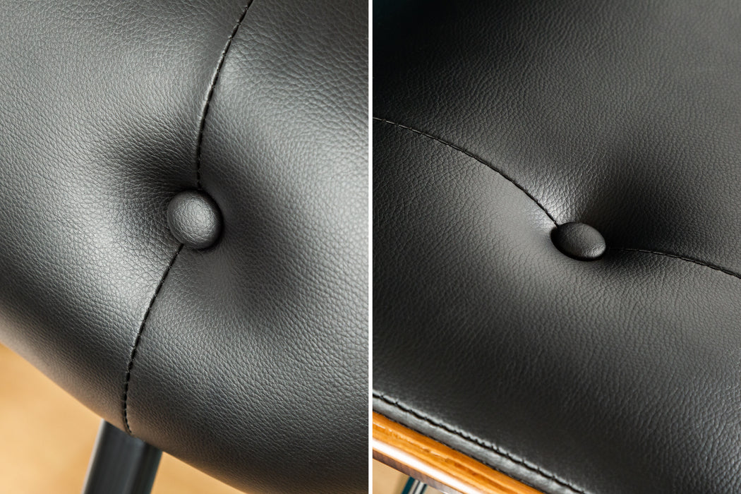 Barhocker Elegante 115cm schwarz Walnuss