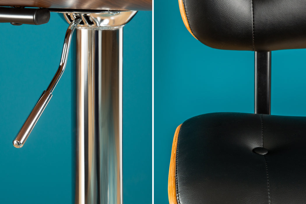 Barhocker Elegante 115cm schwarz Walnuss