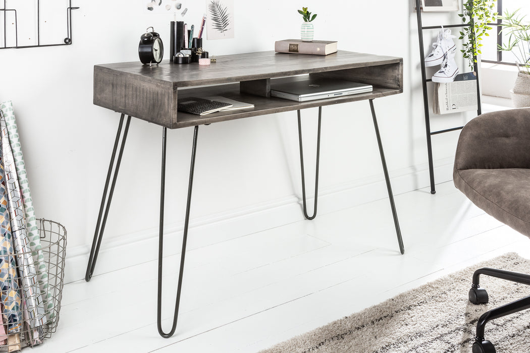Schreibtisch Val Ferret 100cm grau Mango