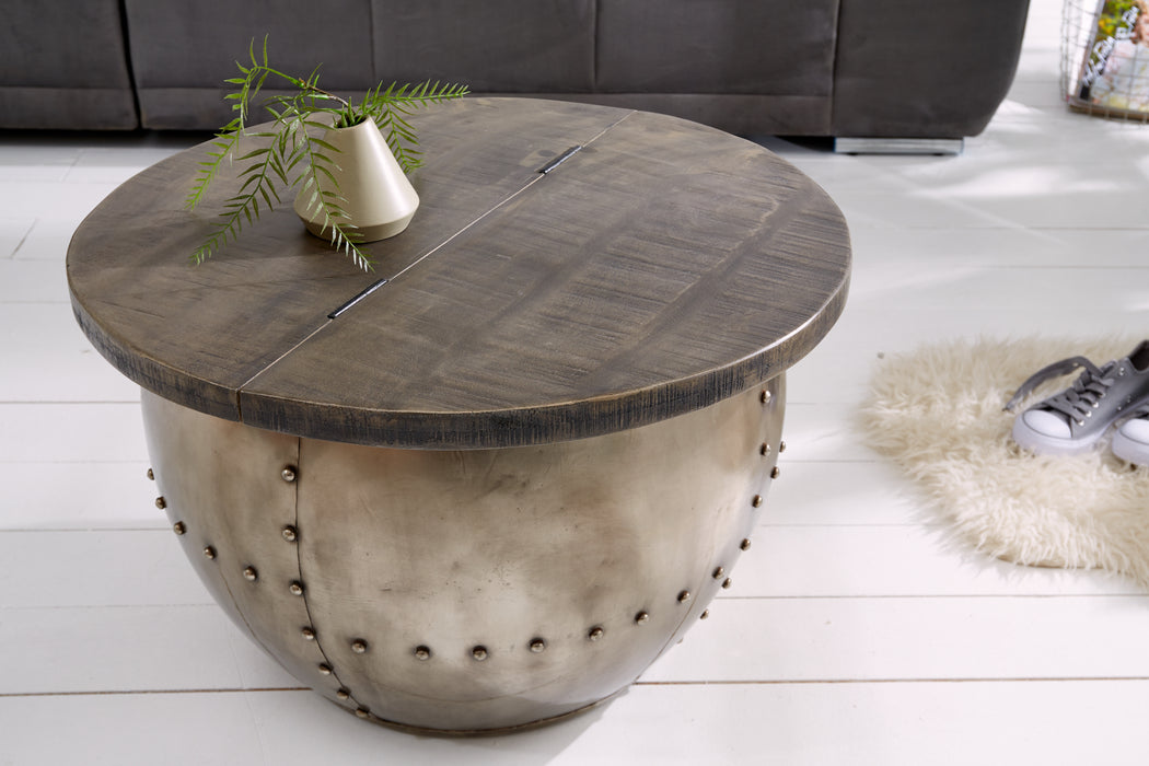 Couchtisch Barrel Stash grau