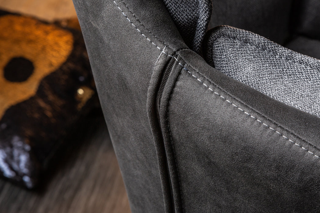 Stuhl Recliner grau anthr. Armlehne