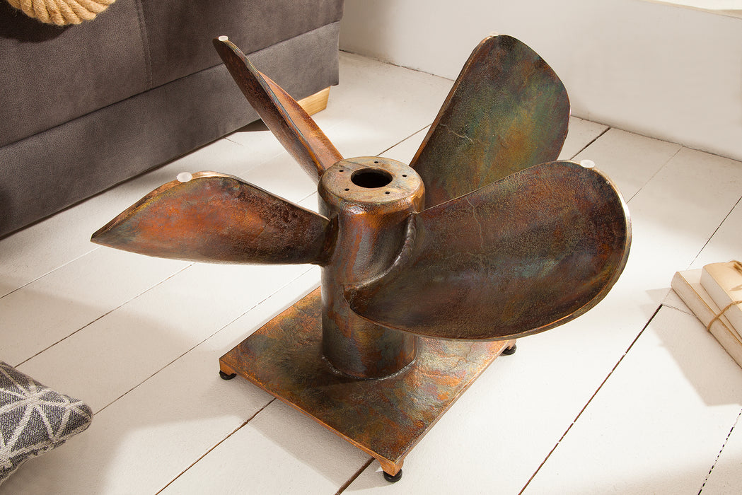 Couchtisch Tide 85cm antik kupfer Gestell