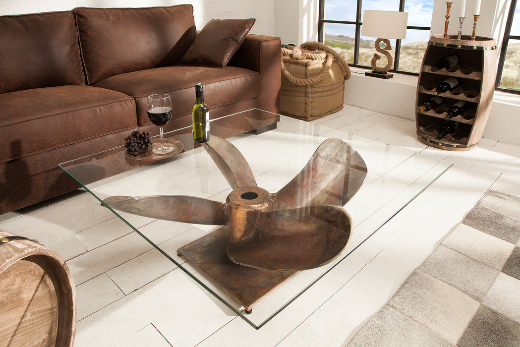 Couchtisch Tide 60cm antik kupfer Gestel