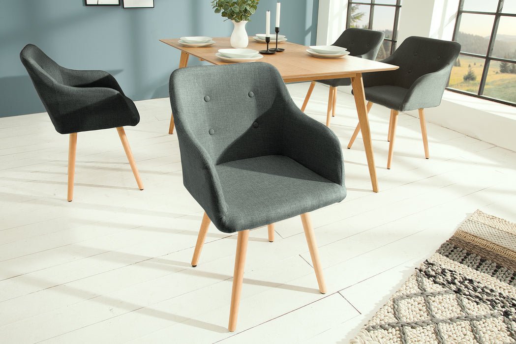 Stuhl Nordica Armlehne Struktur grau