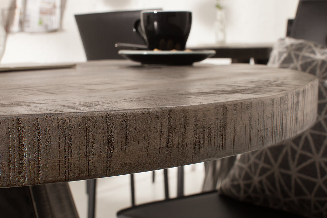 Esstisch Blacksmith 80cm Rund Grau Mango