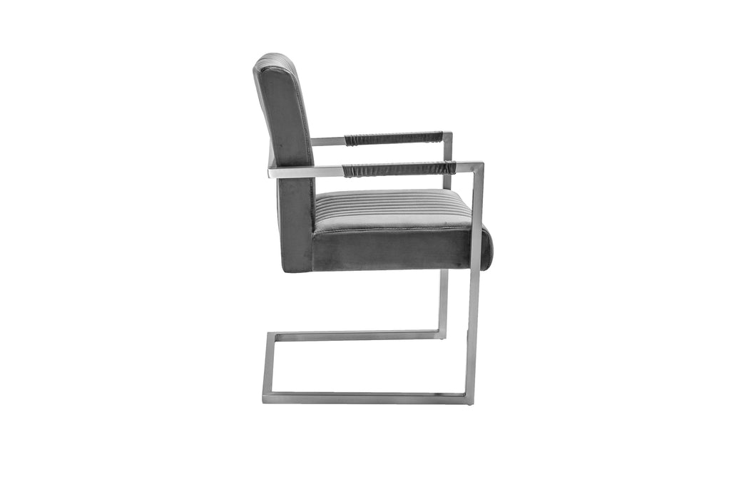 Freischwinger Grand Hudson Grau Samt Armlehne