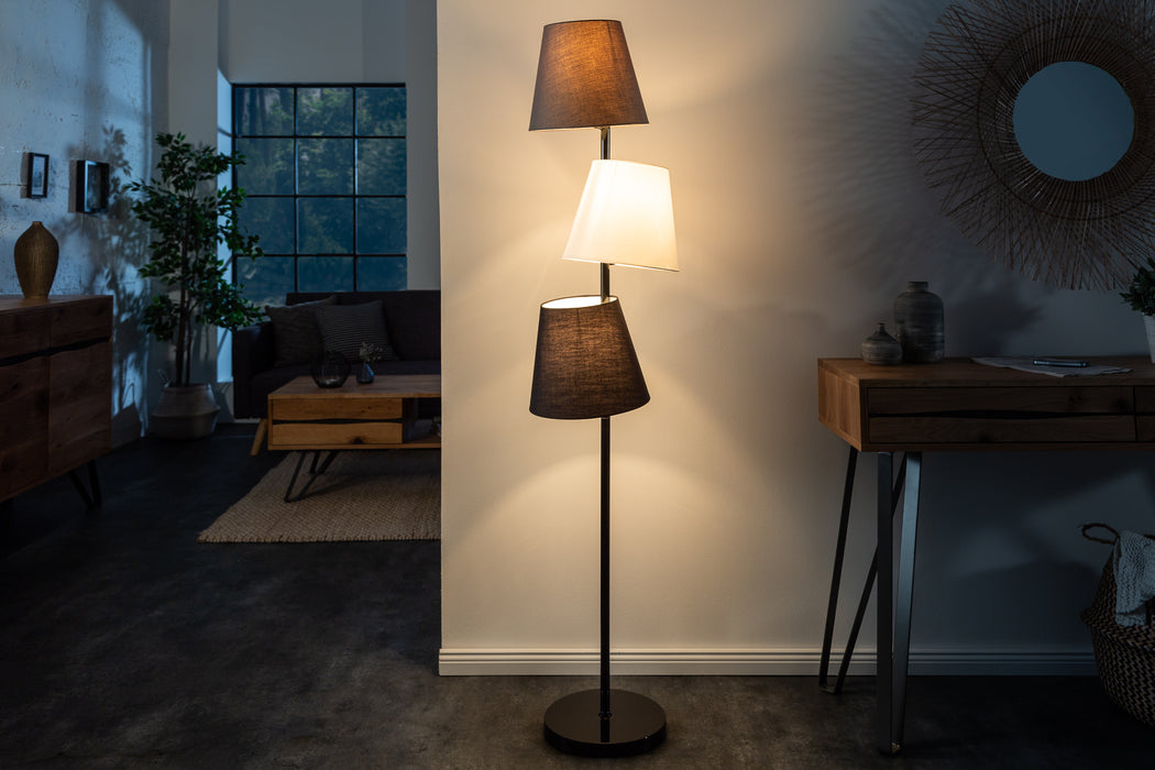 Stehleuchte Elegant 163cm schwarz grau