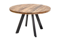 Esstisch Blacksmith 120cm Rund Natur Mango