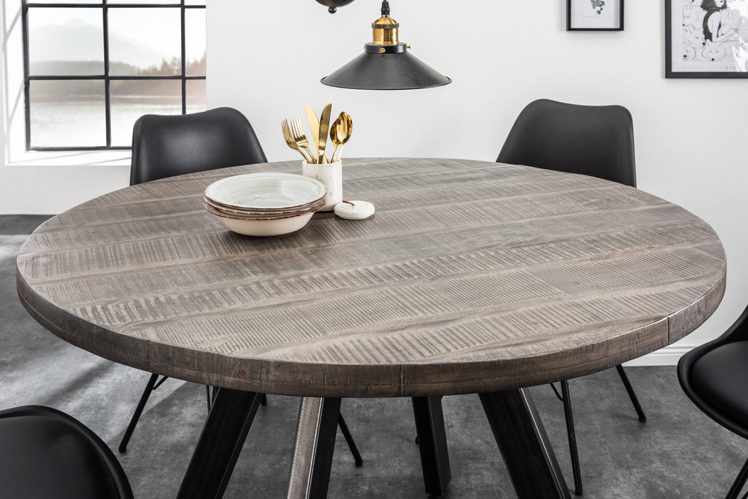 Esstisch Blacksmith 120cm Rund Grau Mango