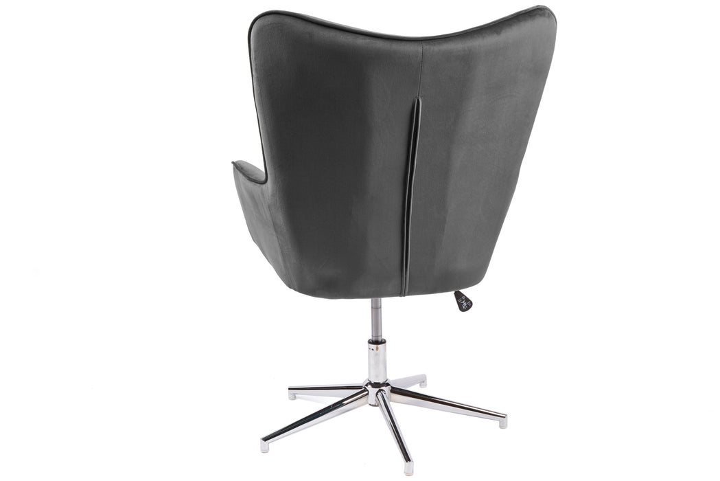 Drehstuhl Lounge 100-110cm grau Samt