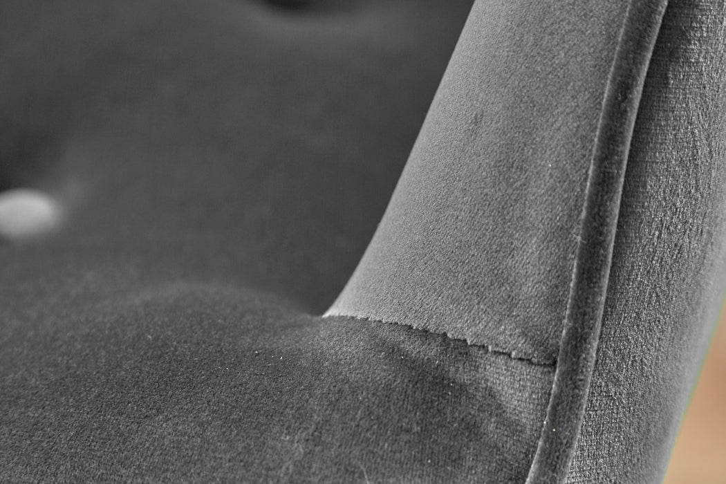 Drehstuhl Lounge 100-110cm grau Samt