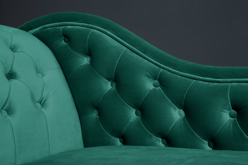 Recamiere Chesterfield smaragdgrün Samt