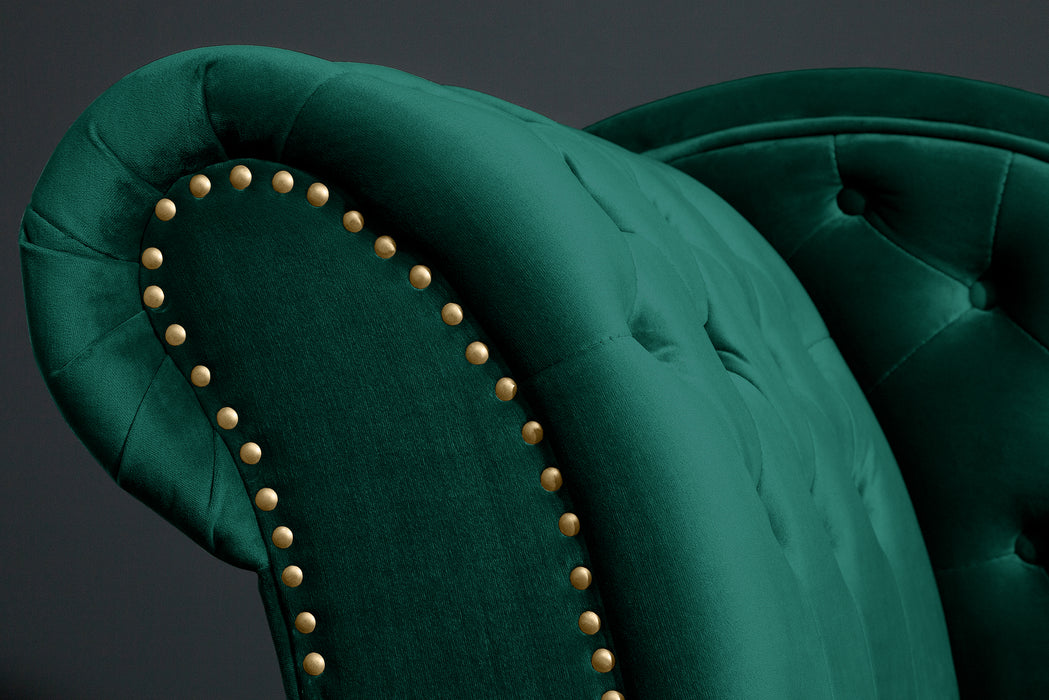 Recamiere Chesterfield smaragdgrün Samt