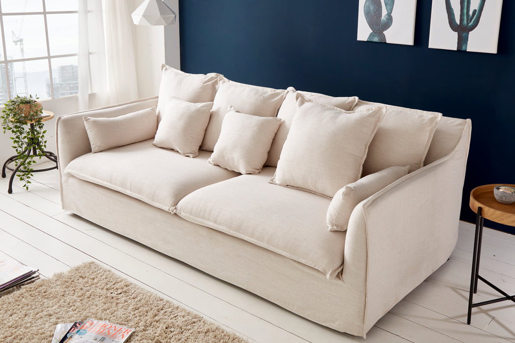 Sofa Clouds 200cm Leinen Natur