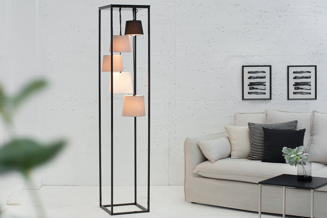 Stehleuchte Elegant 180cm schwarz grau