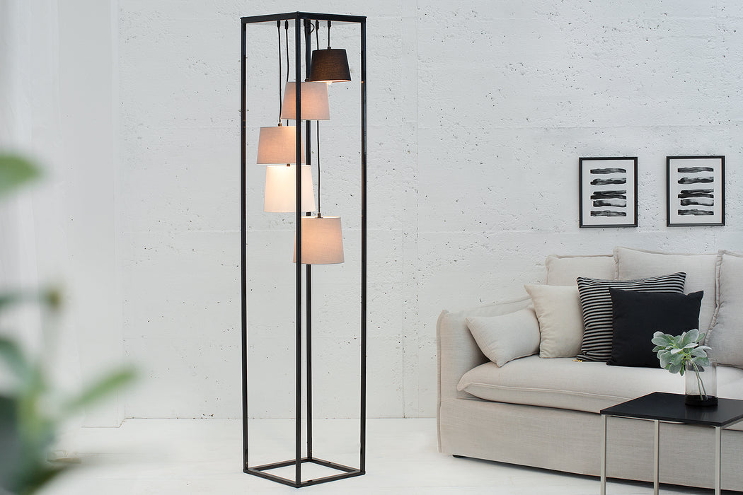 Stehleuchte Elegant 180cm schwarz grau