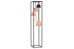 Stehleuchte Elegant 180cm schwarz grau Leinen Schirme