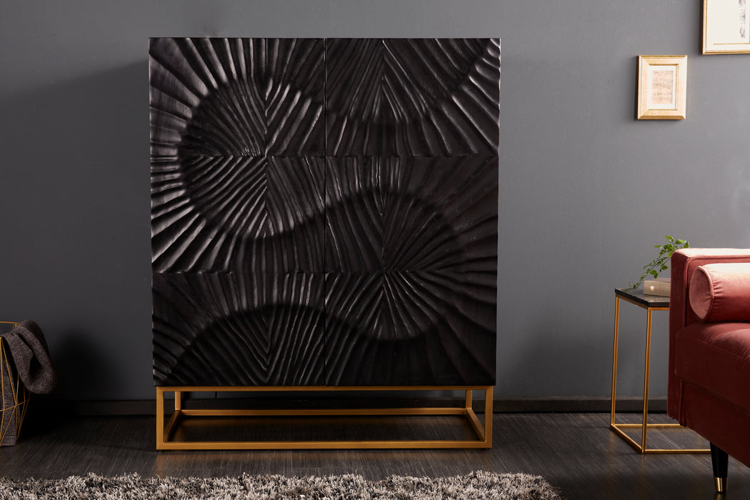 Highboard Fossil 120cm Mango schwarz