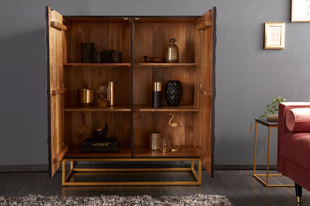 Highboard Fossil 120cm Mango schwarz