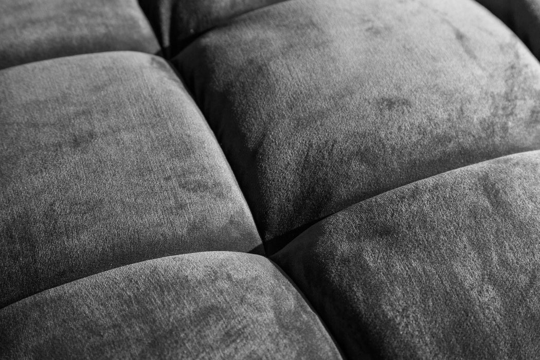 Sofa Plush Velvet 220cm Grau Samt