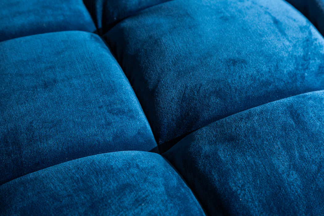 Sofa Plush Velvet 220cm Petrol Blau Samt