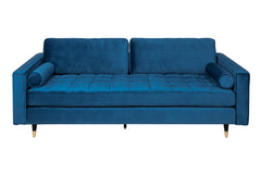 Sofa Plush Velvet 220cm Petrol Blau Samt