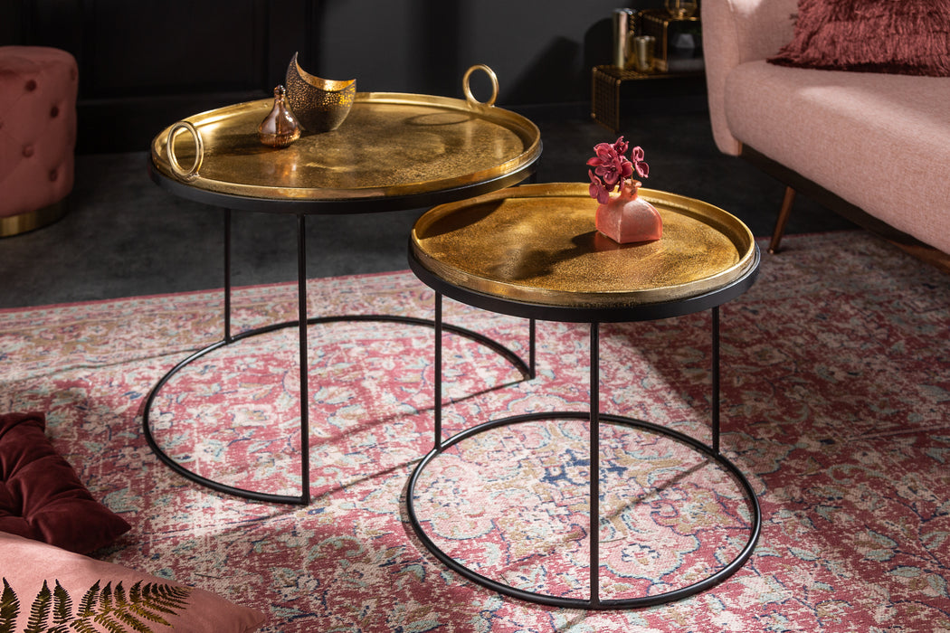 Beistelltisch Jura Oriental 2er Set gold