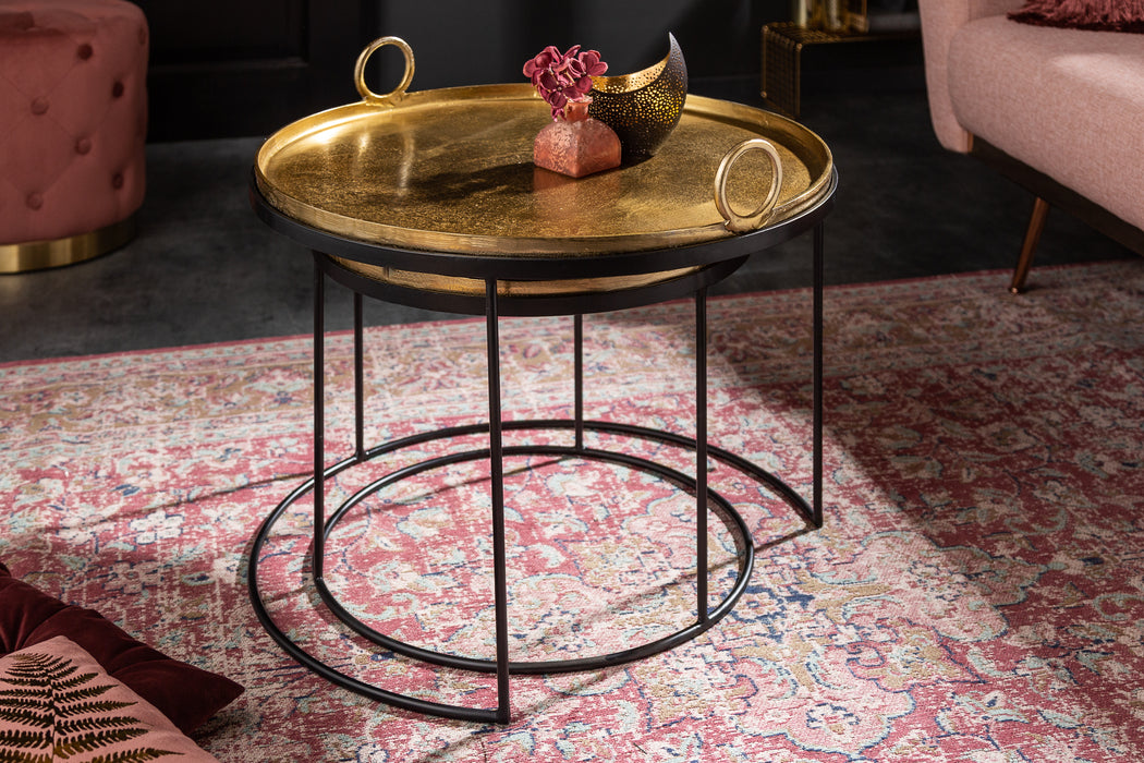 Beistelltisch Jura Oriental 2er Set gold