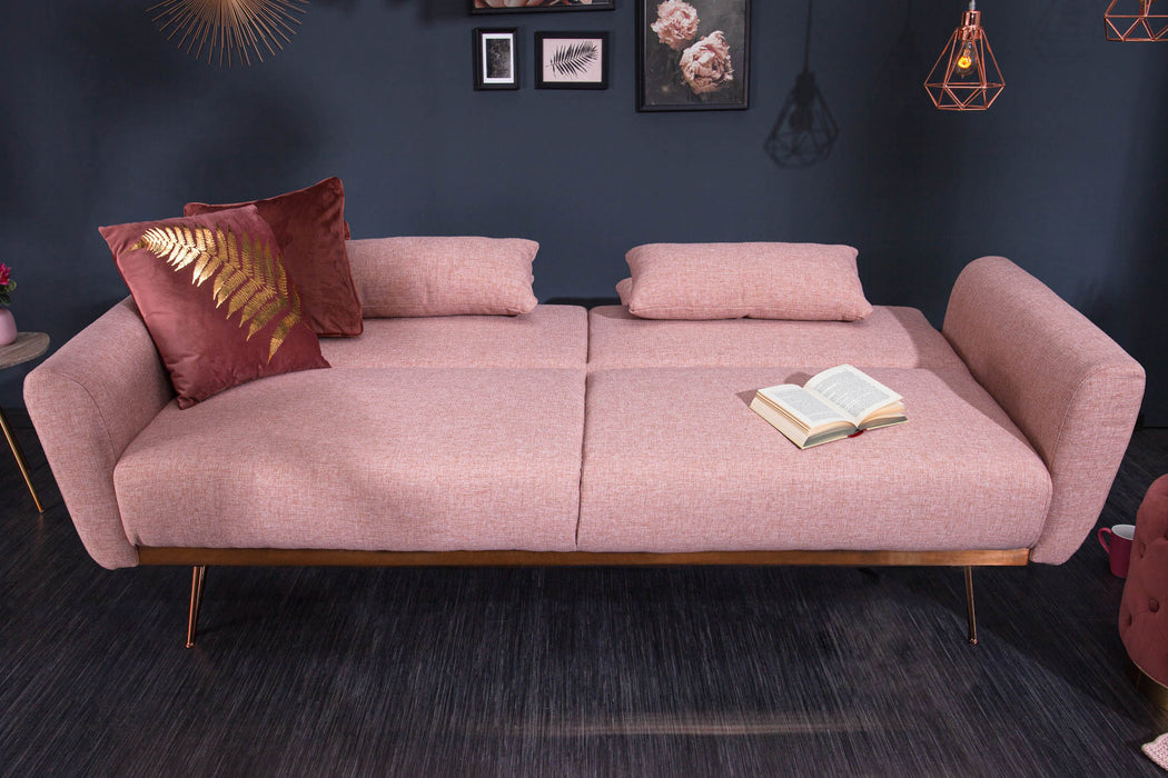 Schlafsofa Eleganza 210cm altrosa Struktur