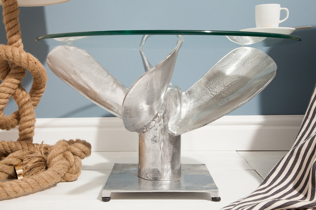 Couchtisch Tide 60cm silber Gestell