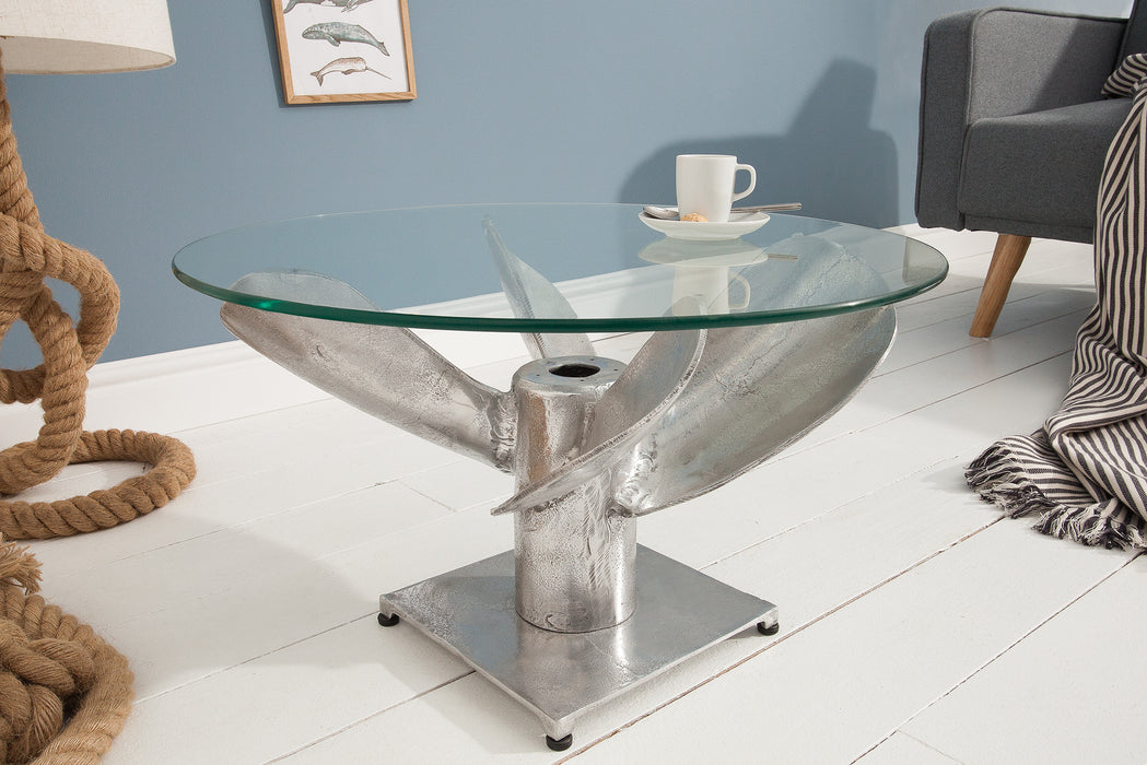 Couchtisch Tide 60cm silber Gestell