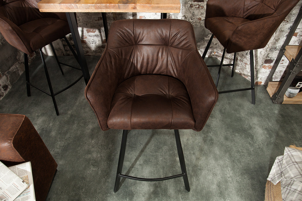 Barstuhl Penthouse antik braun Armlehne