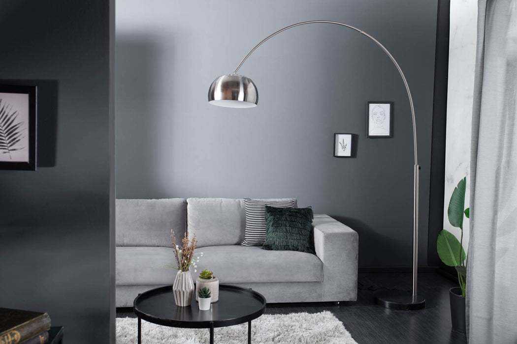 Stehleuchte Moon chrom gebürstet 170-210cm