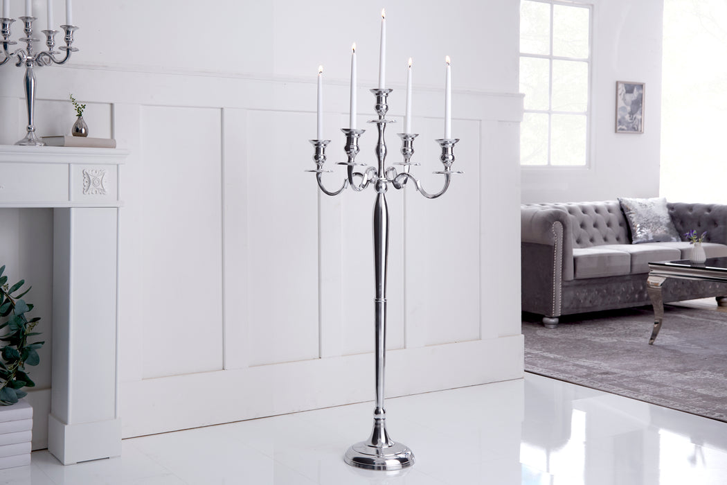 Kerzenständer Barock 120cm silber 5-armig